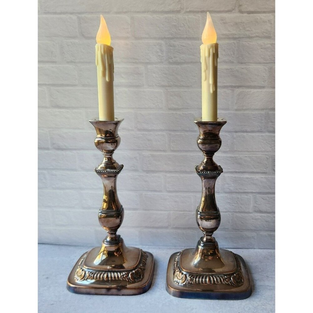 Vtg International Lord Robert Silver SILVERPLATE Come Apart 3 Light Candelabras - Picture 4 of 10